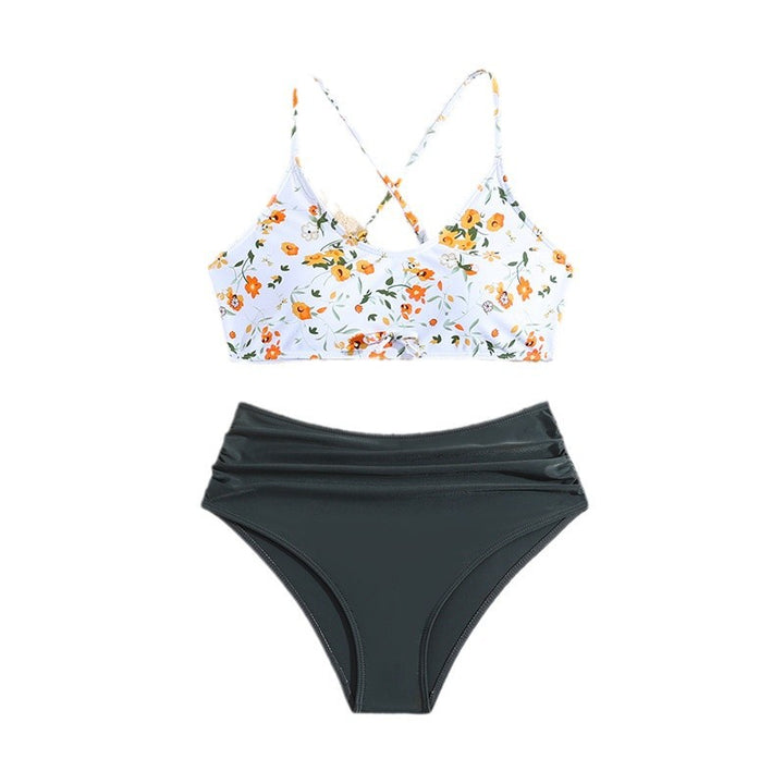 Dame Blomster Crop Bikini Sæt Stilla
