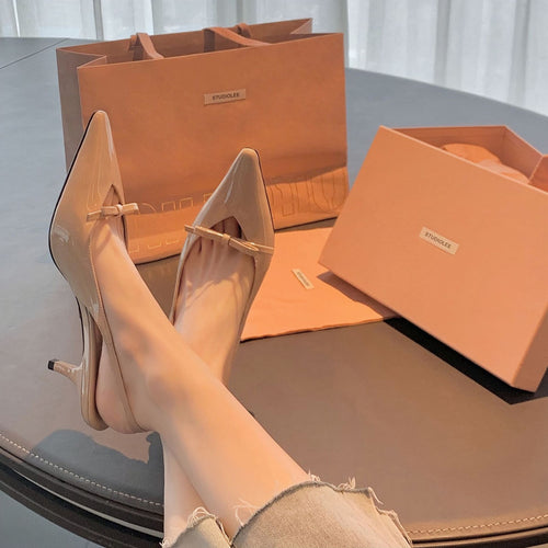 Dame Elegant Slingback Spidse Tæer Hæle Stilla