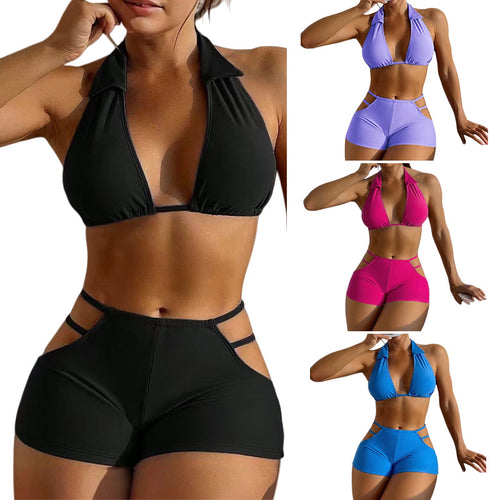 Damer Sporty Bikinis med høj talje Skovae