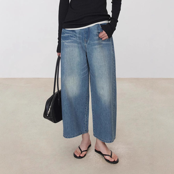 Dame brede jeans i moderne snit Stilla