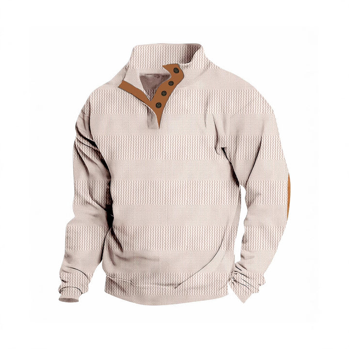 Herrer pullover med moderne højtstående krave og struktureret design Stilla