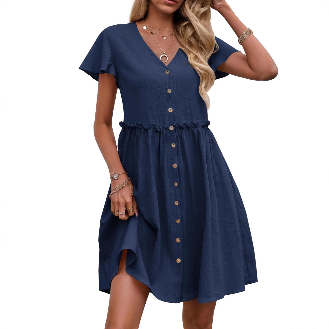 Dame Button-Down Udstillet Mini Kjole Stilla
