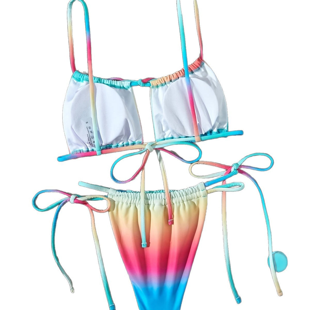 Dame bikini-sæt med glitrende stof og justerbare bindebånd Stilla