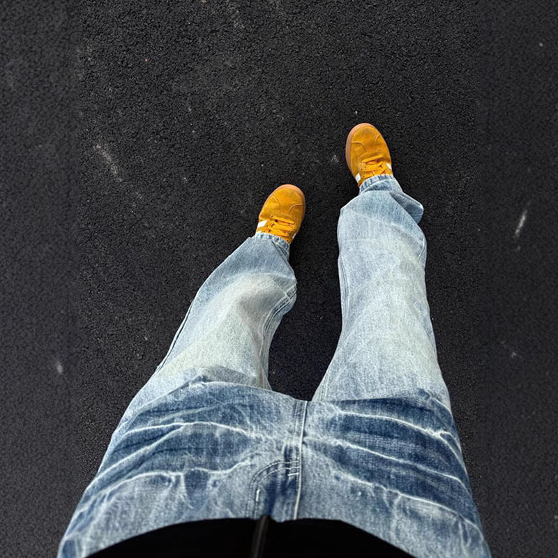 Herrer Løse Baggy-Jeans med moderne vaskeeffekt og behagelig snit Stilla
