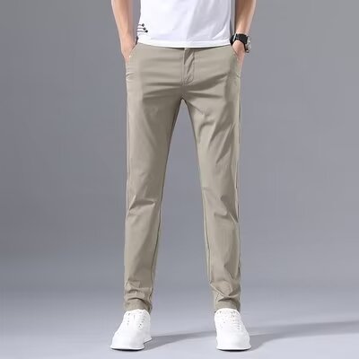 Herrer stilfulde chinos med smal pasform og elastisk talje Stilla