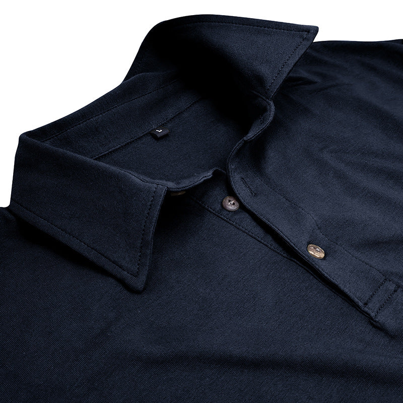 Herrer Langærmet Polo T-shirt med kropsnær pasform og høj kvalitet bomuld Stilla