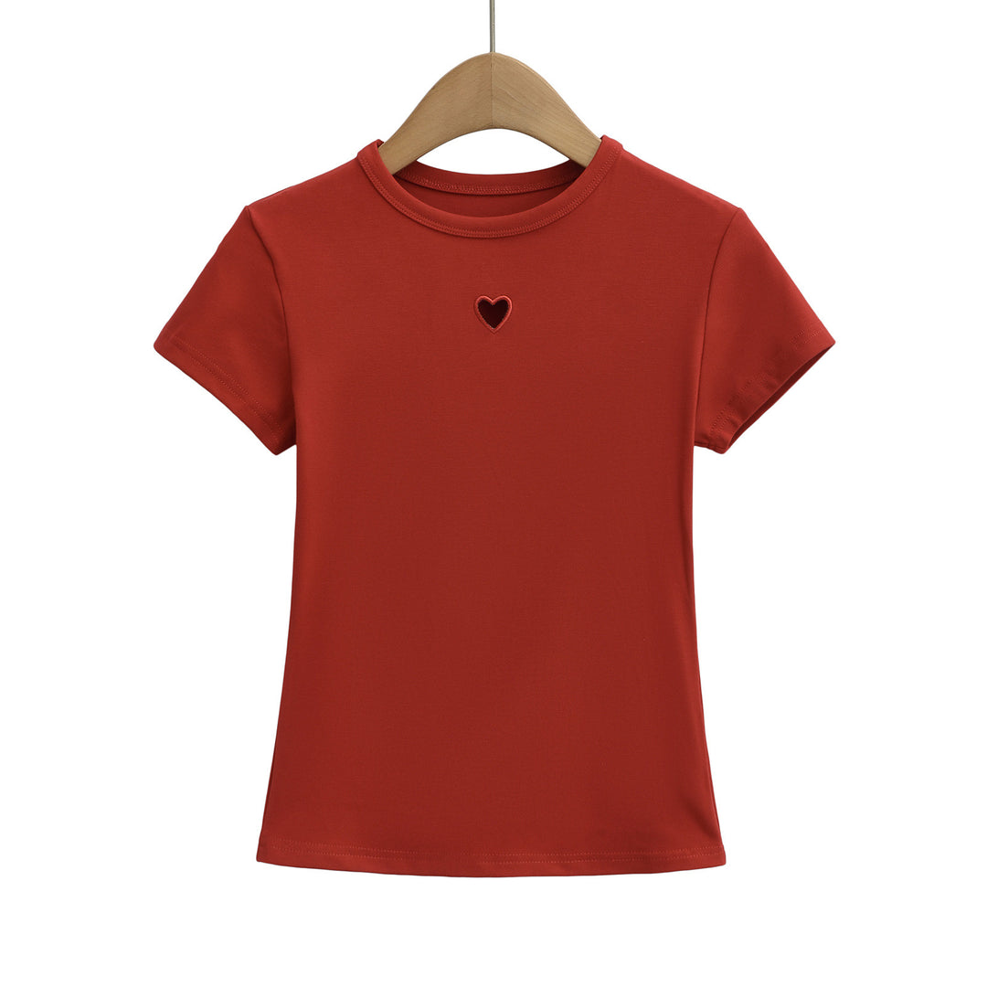Dame T-shirt med hjerteudskæring og komfortabel pasform Stilla