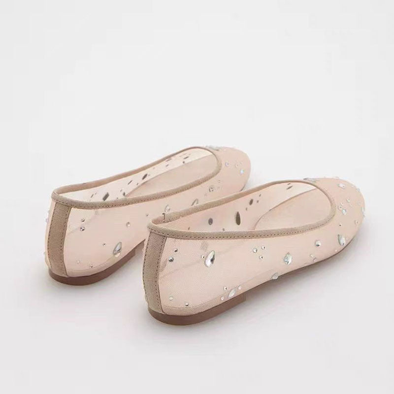 Femme Chic Dekoreret Transparent Ballerina-Flade Stilla