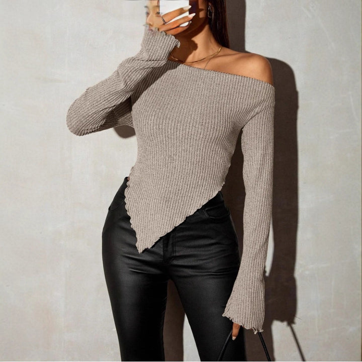 Dame asymmetrisk rib-top Stilla