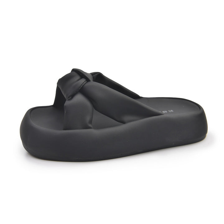 Femme Knoten-detalje Slide Sandaler Stilla