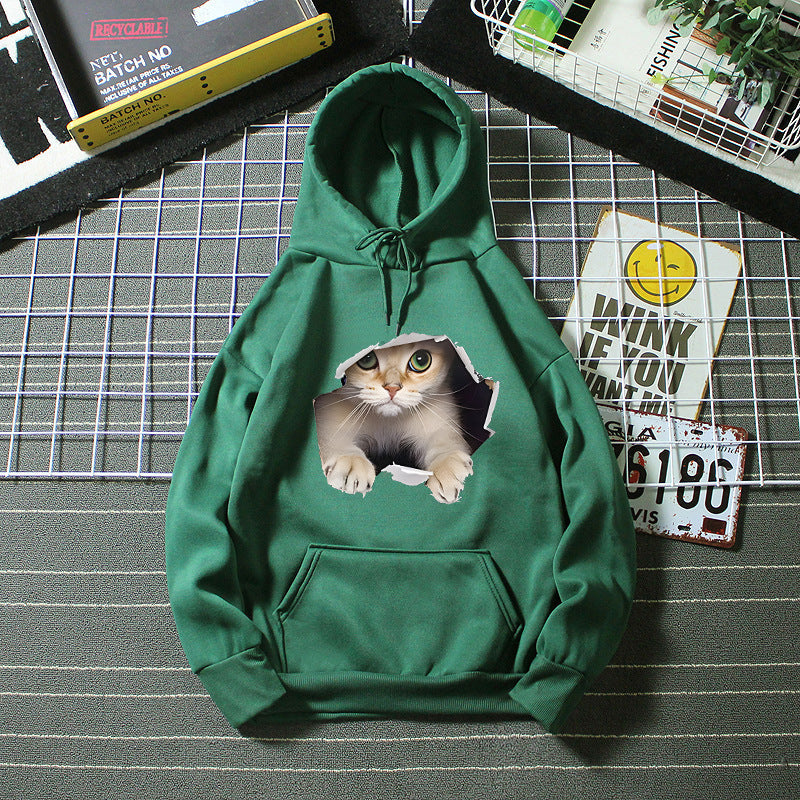 Kvinders hoodie med kreativ kat design Skovae 1772612757