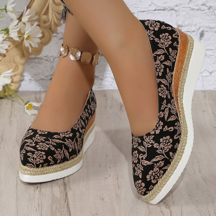 Damer Espadrilles med blomstermønster og komfortabel gummisål Stilla