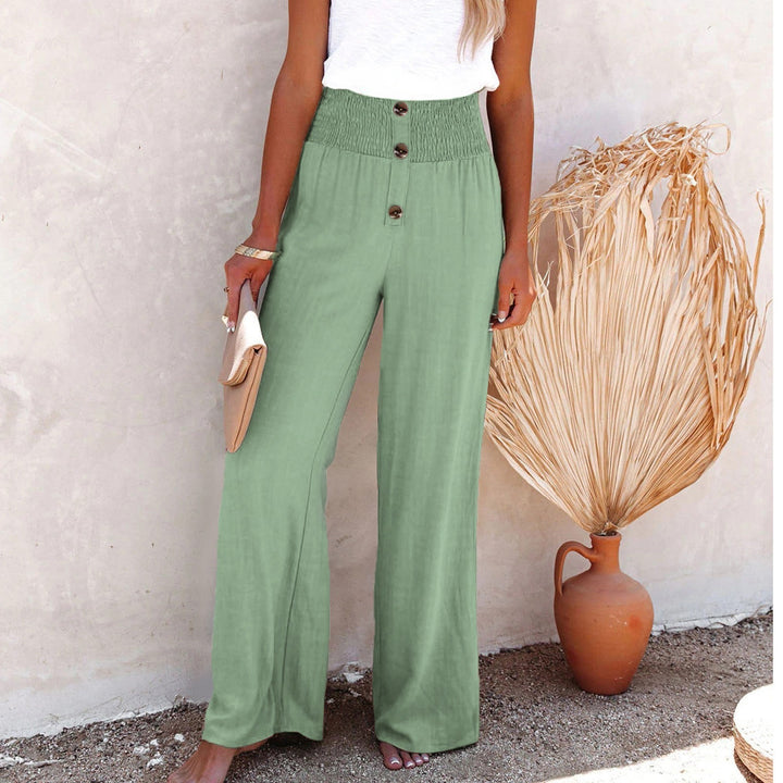Dame Bred Culotte med afslappet Knapdesign Stilla