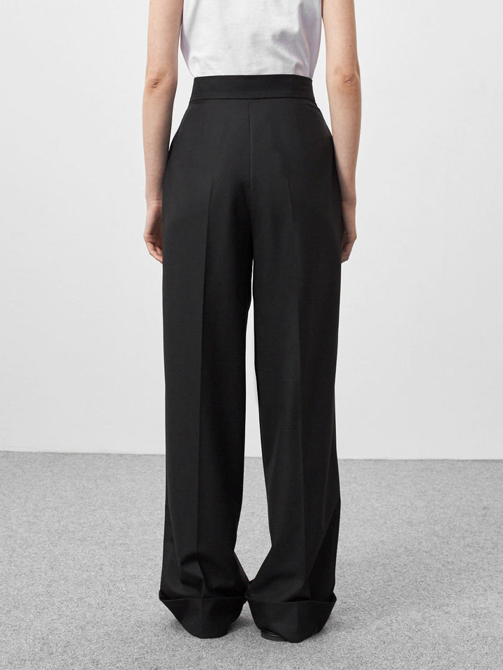 Dame løs High-Waist-joggingbukser med elegant folderlægning Stilla