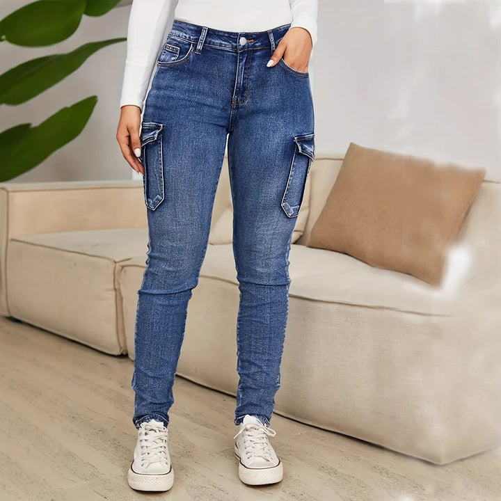 Dame cargo jeans i moderne snit Stilla