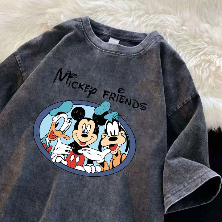 Dame T-shirt med vintage Mickey Mouse grafik Stilla