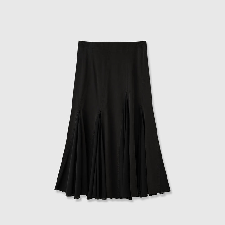 Kvinders Flydende Maxi Nederdel med Elegante Plisseringer