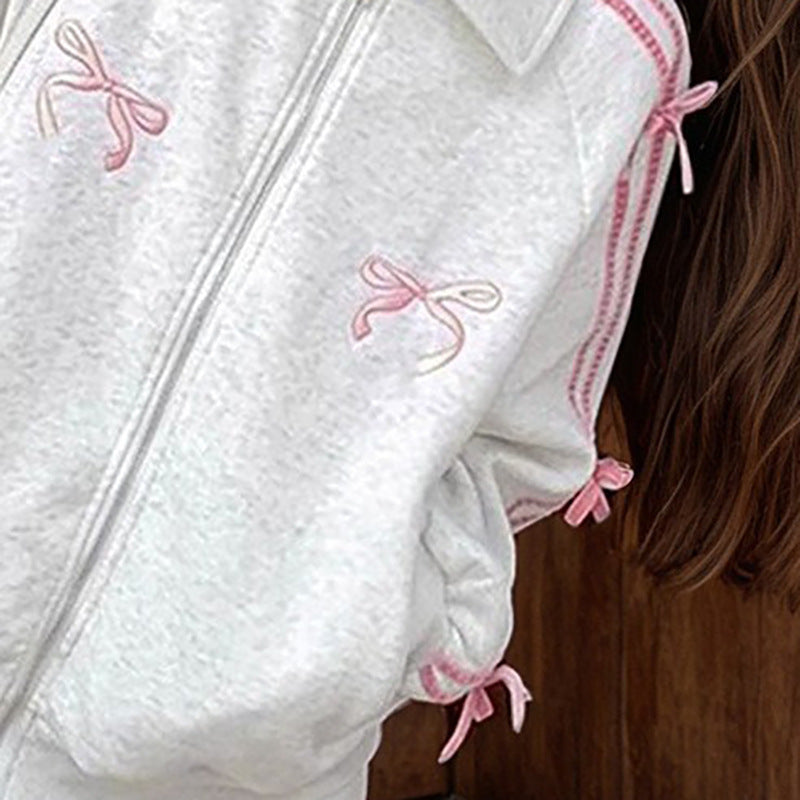Damer sporty sweatjakke med dekorative snore Stilla