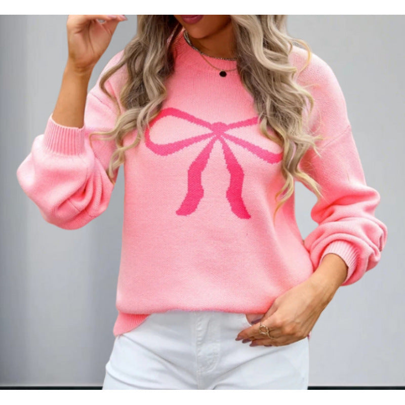 Kvinders oversized sweater med legende sløjfemotiv Stilla