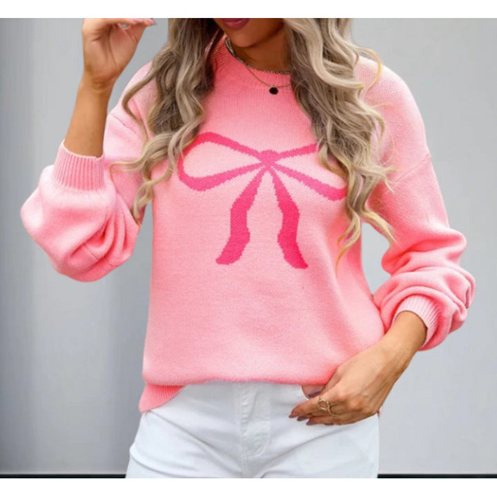 Kvindernes oversized sweater med moderne bue design Stilla