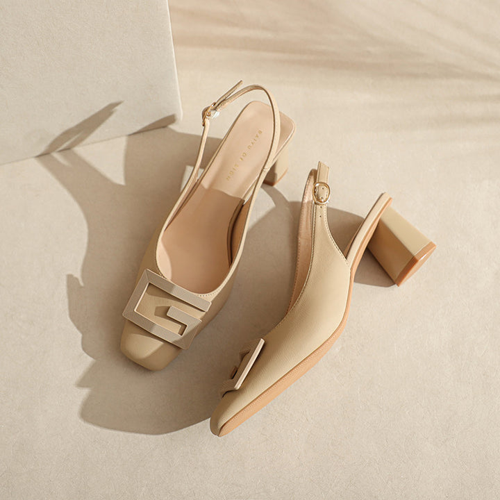 Kvinder Slingback Blokhælsko med elegant spænde-detalje Stilla