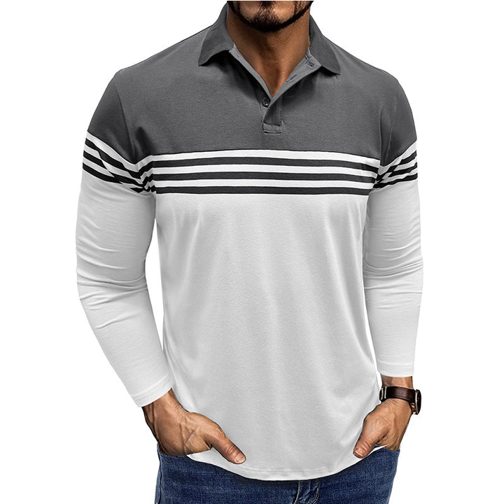 Herrer polo-shirt med moderigtig stribemønster Stilla