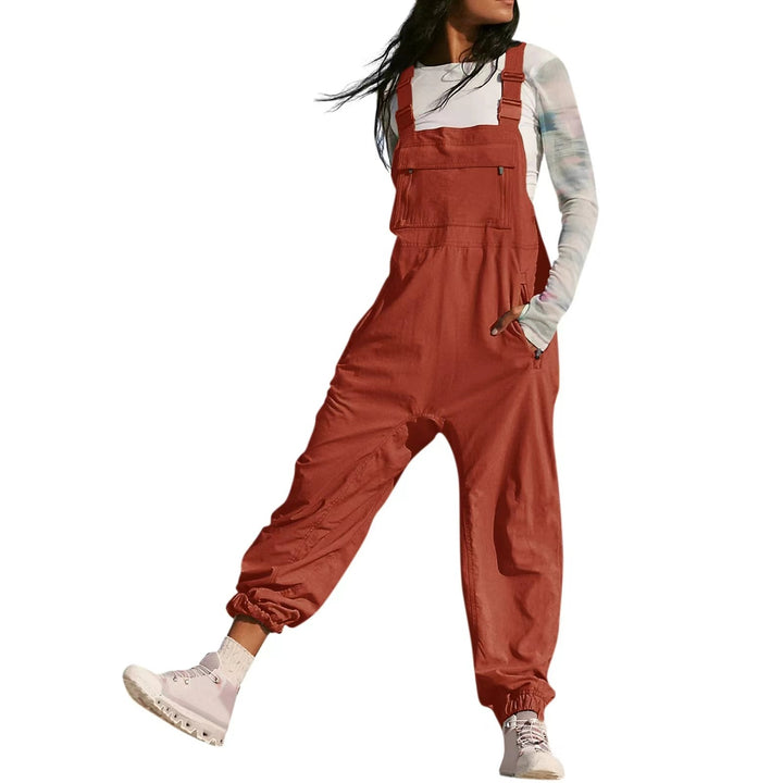 Dame Casual Jumpsuit med praktiske lommer og elastisk kant Skovae