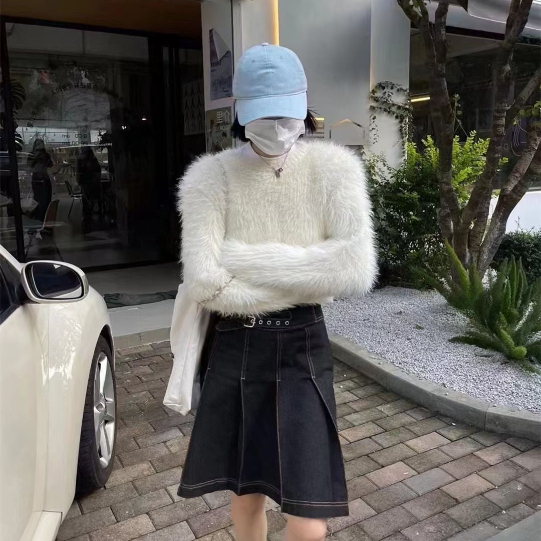 Femme Fluffy Strikpullover Sweater Stilla
