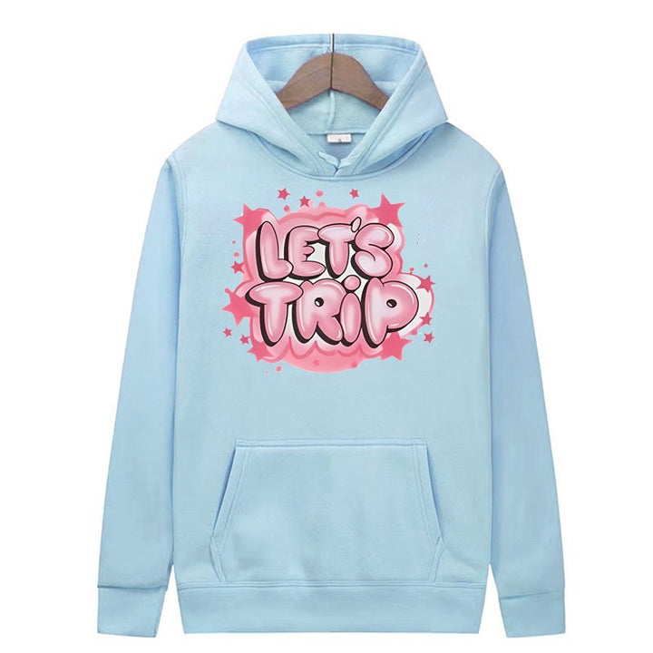 Dame hoodie med stilfuld graffiti print og behagelig pasform Skovae