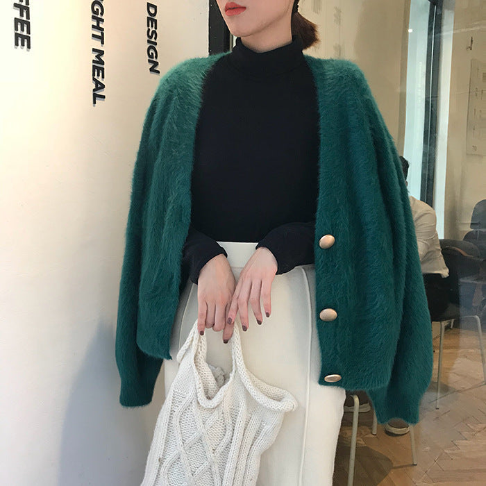 Kvinders hyggelige cardigan med store knapper og oversized pasform Stilla