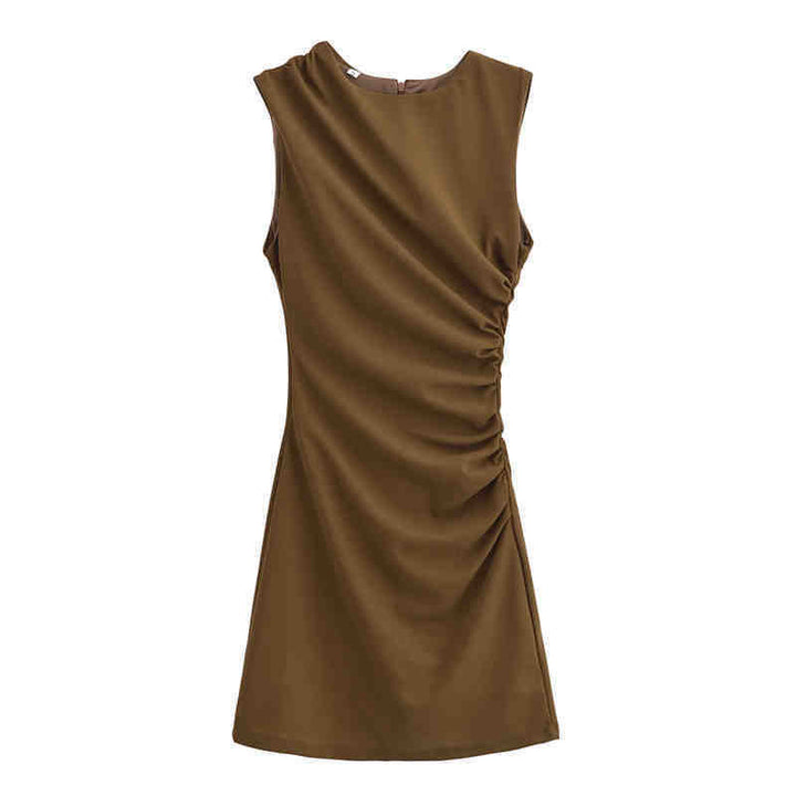 Femme Elegante ærmeløs flæsekjole Stilla