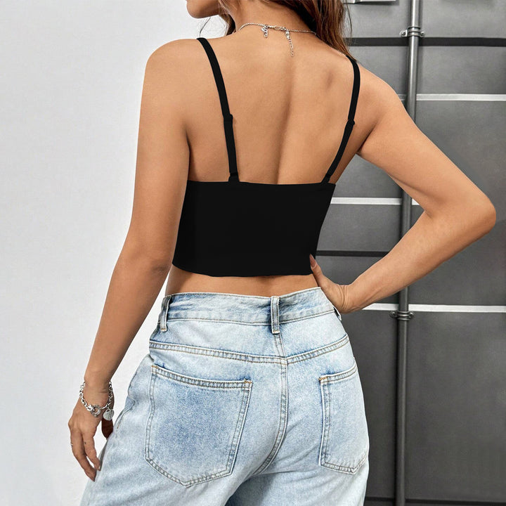 Dame Crop Top med elegant knude-design og dyb udskæring Stilla