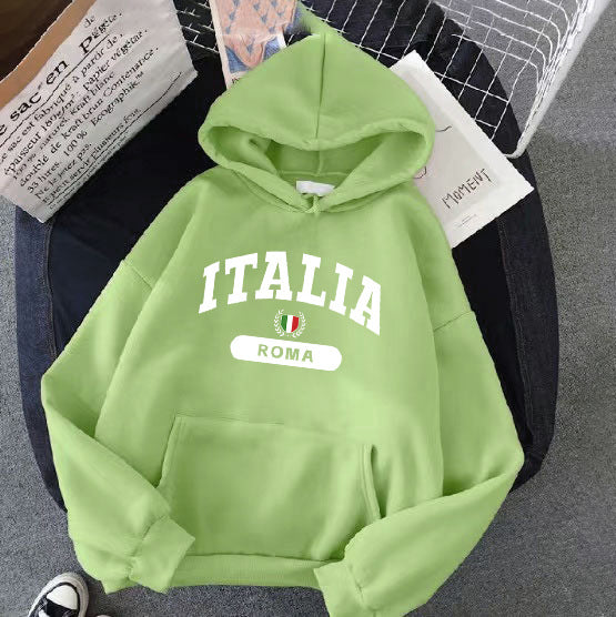 Dame hoodie med Italien print Skovae