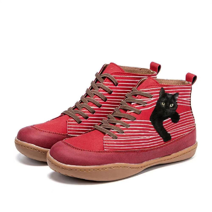 Dame fritids-sneakers med katte-design Stilla