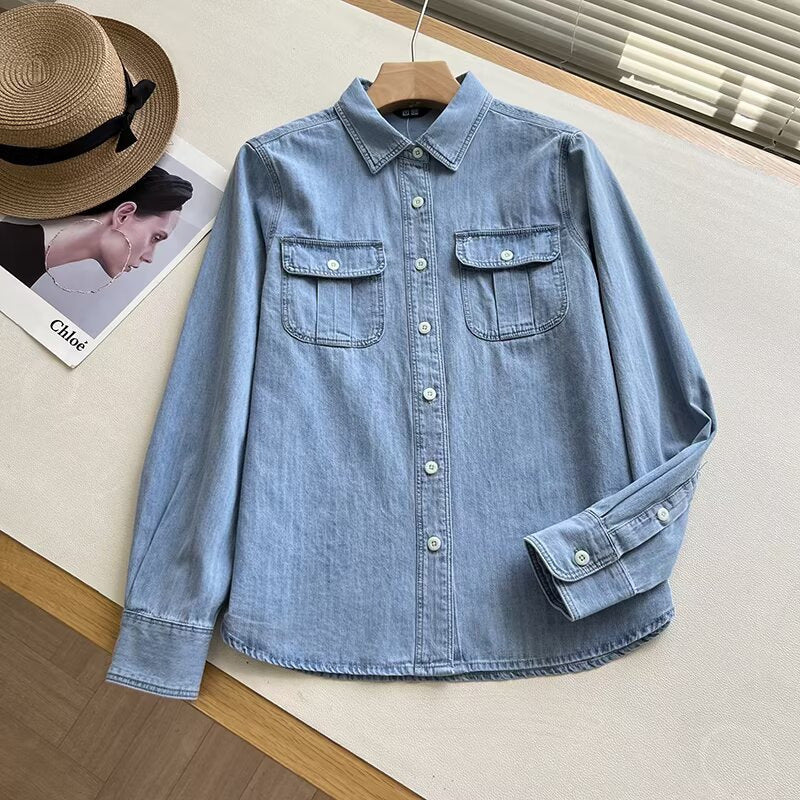 Kvinder casual skjorte bluse med praktiske brystlommer Stilla