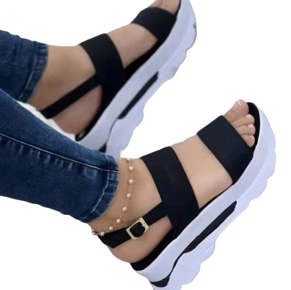 Dame Sporty Wedge Sandaler med justerbare stropper og støddæmpende fodseng Stilla