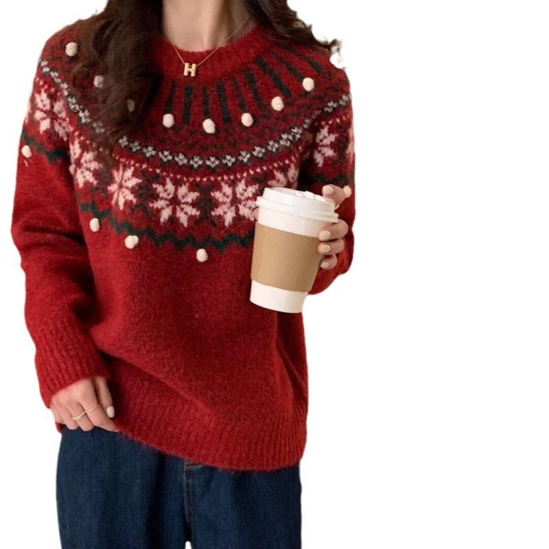 Femme Artistic Fair Isle mønstrede strikpullover Stilla