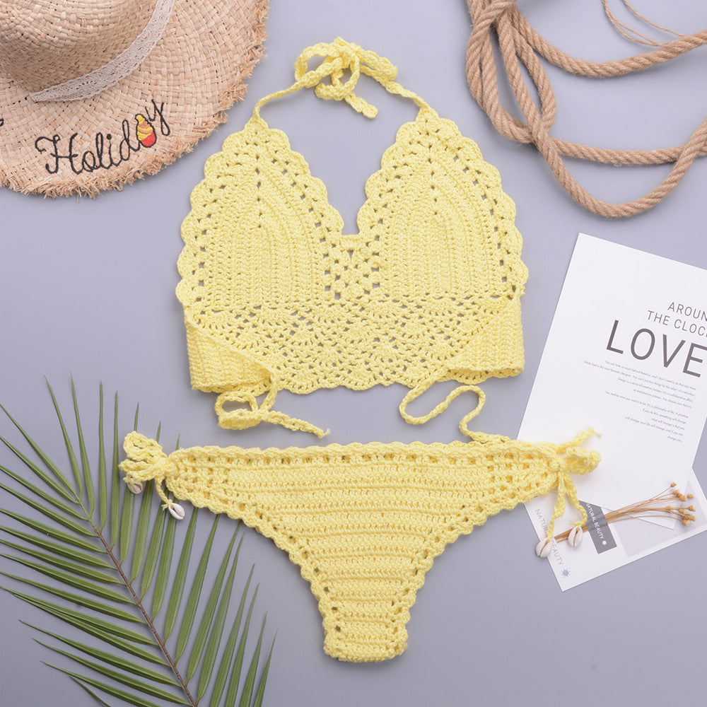Damehækle-bikini med justerbare stropper og romantiske detaljer Stilla