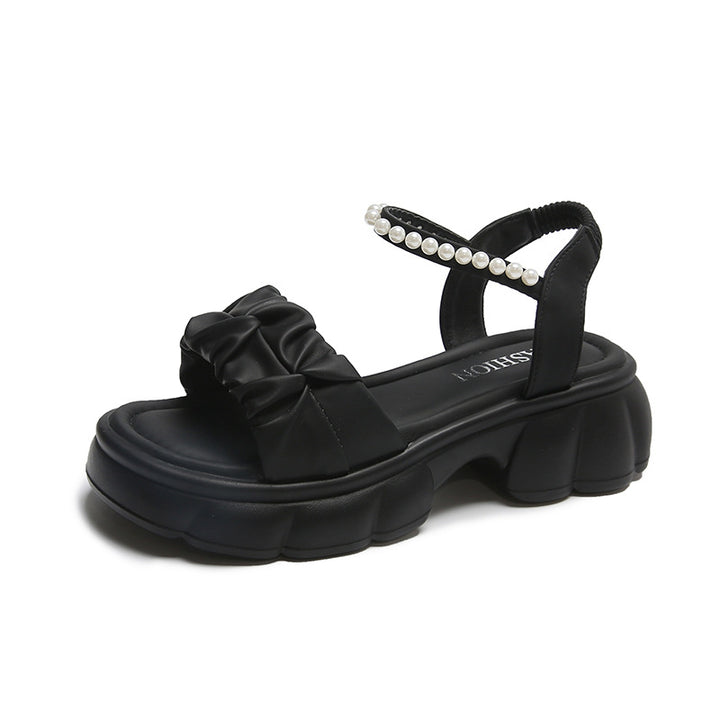Femme Stilfulde Chunky-Hælhæle Slide Sandaler med Sløjfe Akcent Stilla