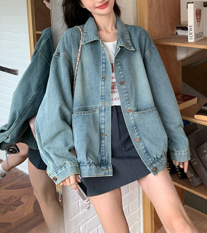 Kvinders afslappede oversized denimjakke Stilla