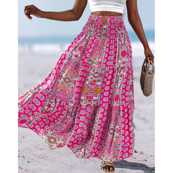 Dame sommerkjole i afslappet boho-stil med elastik Stilla