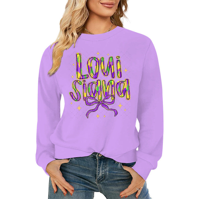Kvinders sweatshirt med kreativ skrift og blødt inderskud Stilla