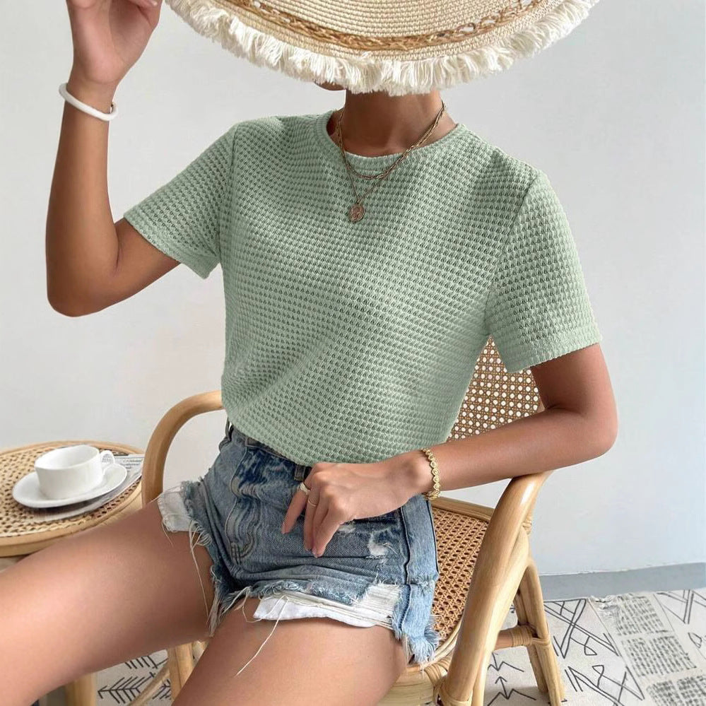 Dame struktureret Basic-T-shirt Stilla