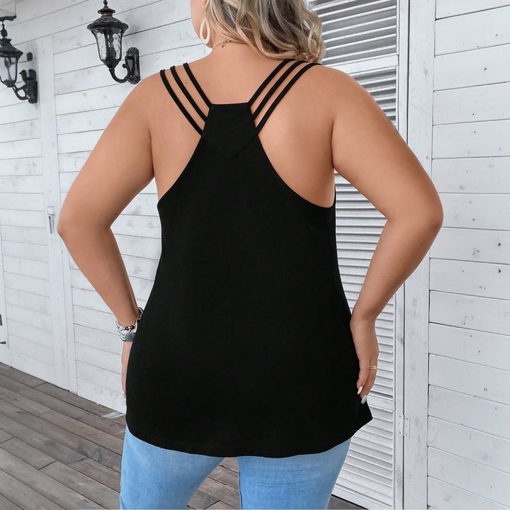 Damer afslappet tanktop med dekorative stropdetaljer og asymmetrisk søm Skovae