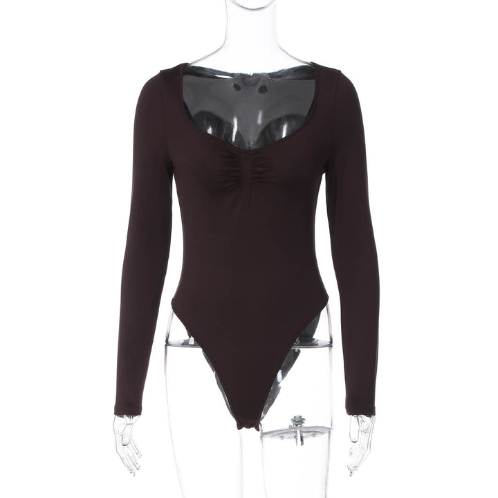 Dame Langærmet Bodysuit med elegant rynkeeffekt Skovae