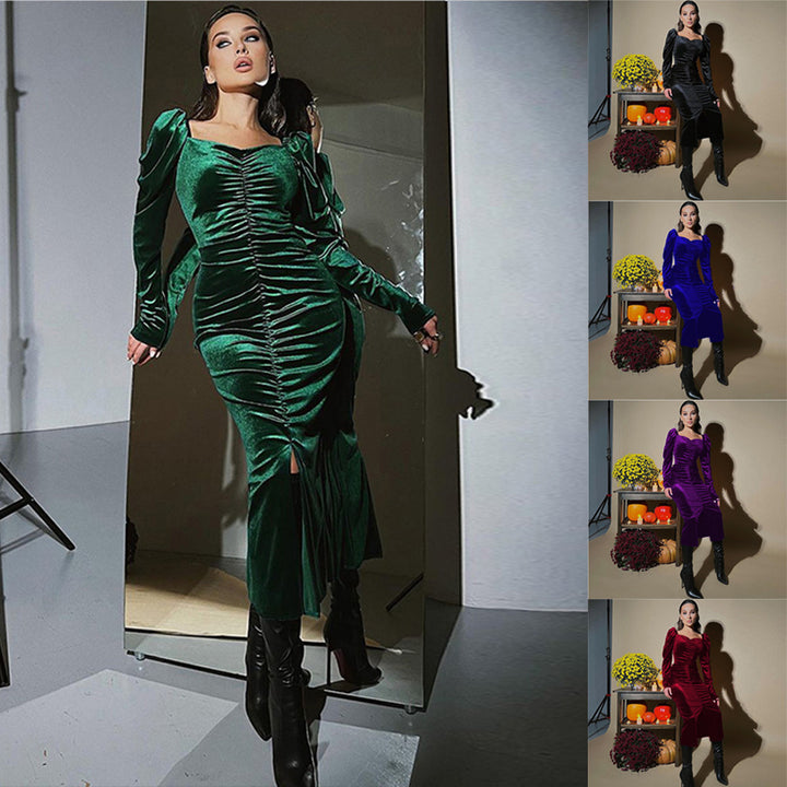 Dame Elegant Sæd Figurtilpasset Midi Kjole Stilla