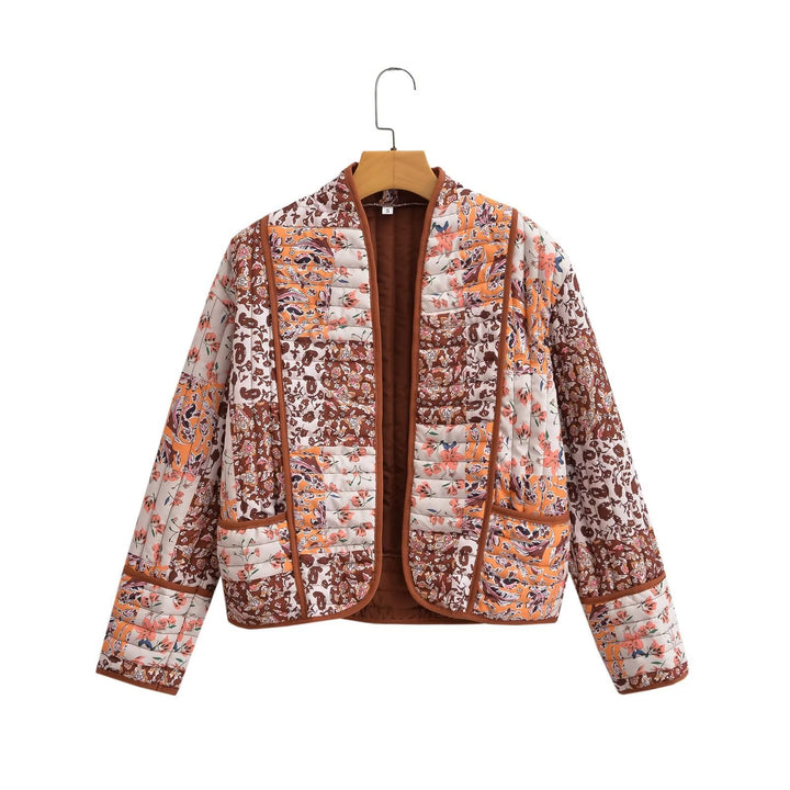 Dame quiltet Jacquard-jakke Stilla