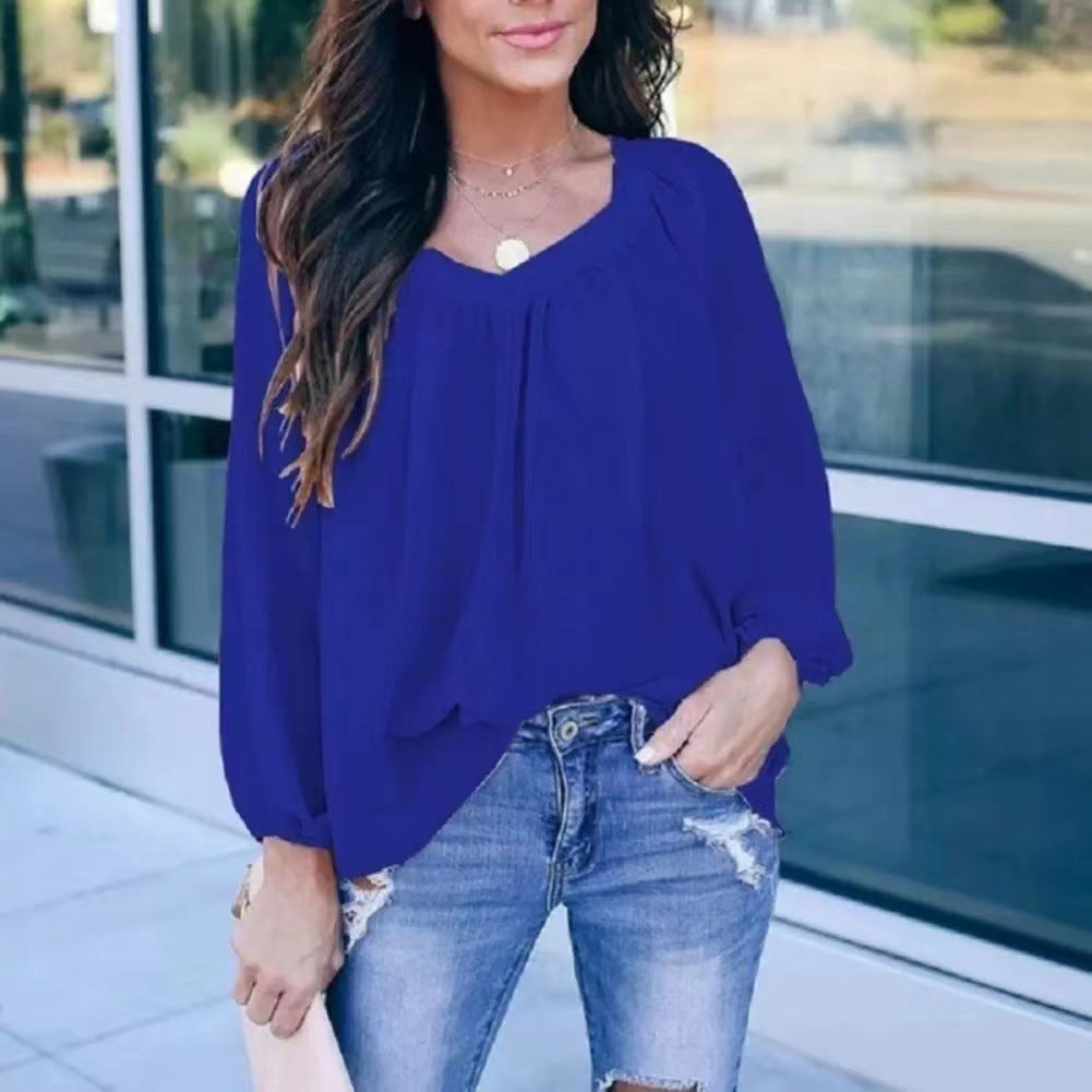 Dame afslappet bluse med afslappet snit og asymmetrisk kant Stilla