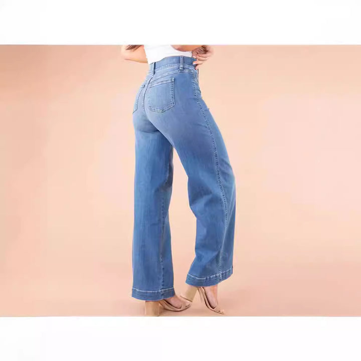 Dame Løst skårne jeans med høje lommer og elegant design Stilla