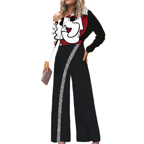 Dame jumpsuit med smart asymmetrisk design og glamour-accents Stilla